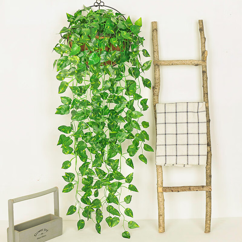 美新仿真绿萝客厅挂墙绿植壁挂植物装饰垂吊假花藤条室内藤蔓吊兰吊篮